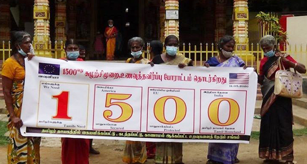Tamil mothers on the road for 1500 days in seeking their missing relatives…