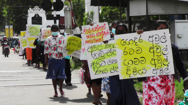 Women on hunger strike demanding solutions to microfinance crisis