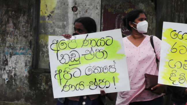 Women on hunger strike demanding solutions to microfinance crisis