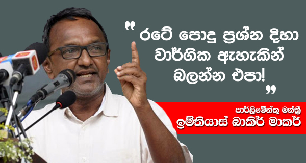 රටේ පොදු ප්‍රශ්න දිහා වාර්ගික ඇහැකින් බලන්න එපා!