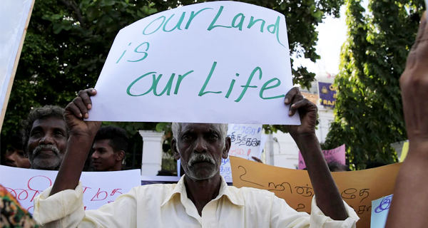 land grabbing politicle situation in sri lanka
