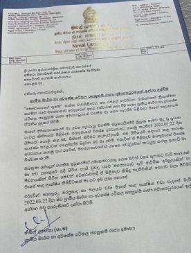 Minister Nimal Lansa has resigned