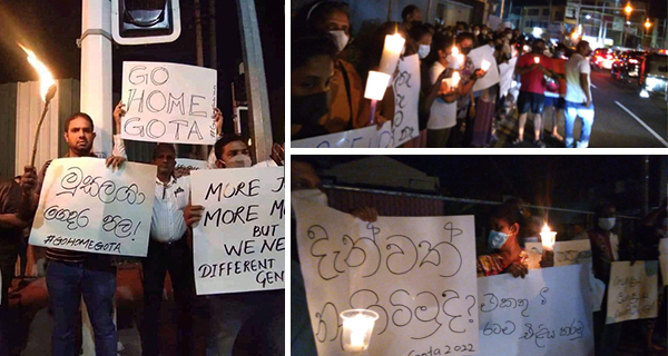 Protests in front of President Gotabaya Rajapaksa's house