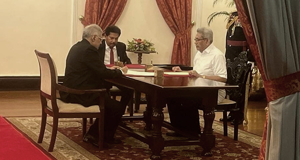 Ranil Wickremesinghe has been sworn in as the new Prime Minister