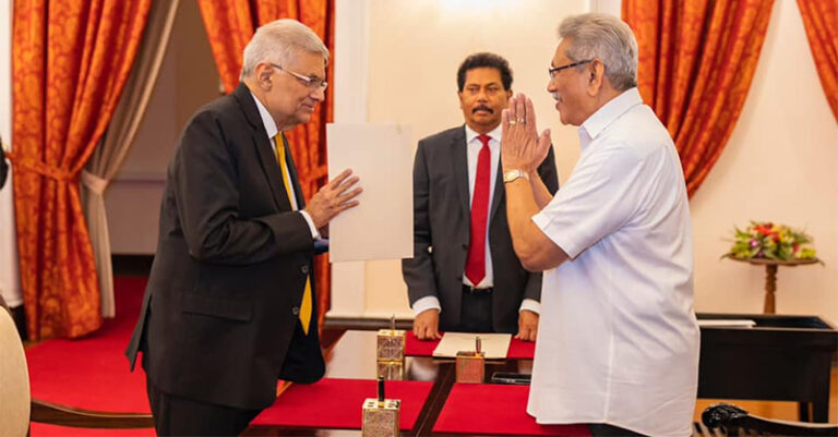 ජනපති ඉල්ලා අස්වෙන බව රනිල්ට කියයි