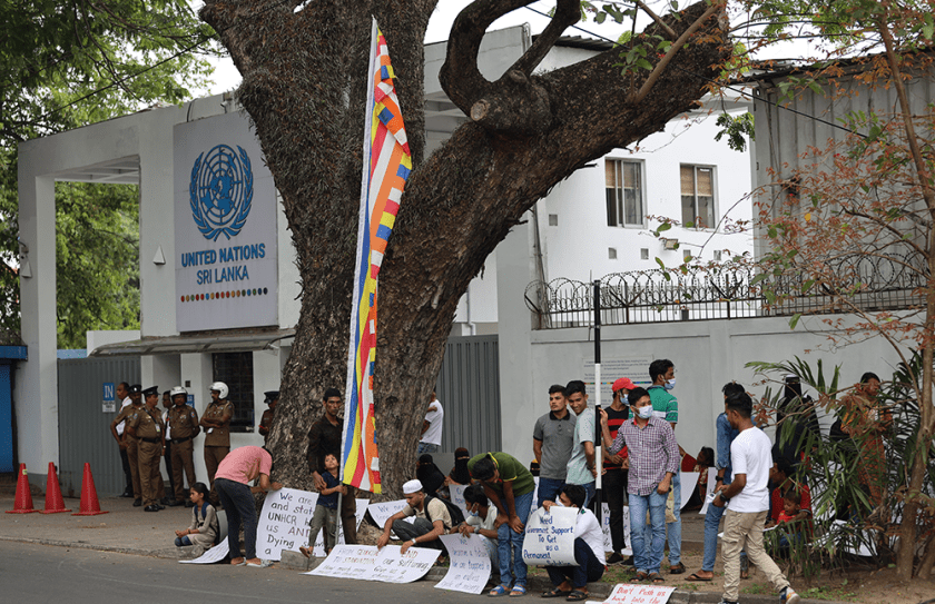සරණාගතයන් ලෙස ලංකාවට පැමිණ සිටින රෝහින්‍යා මුස්ලිම්වරුන්ගෙන් උද්ඝෝෂණයක්